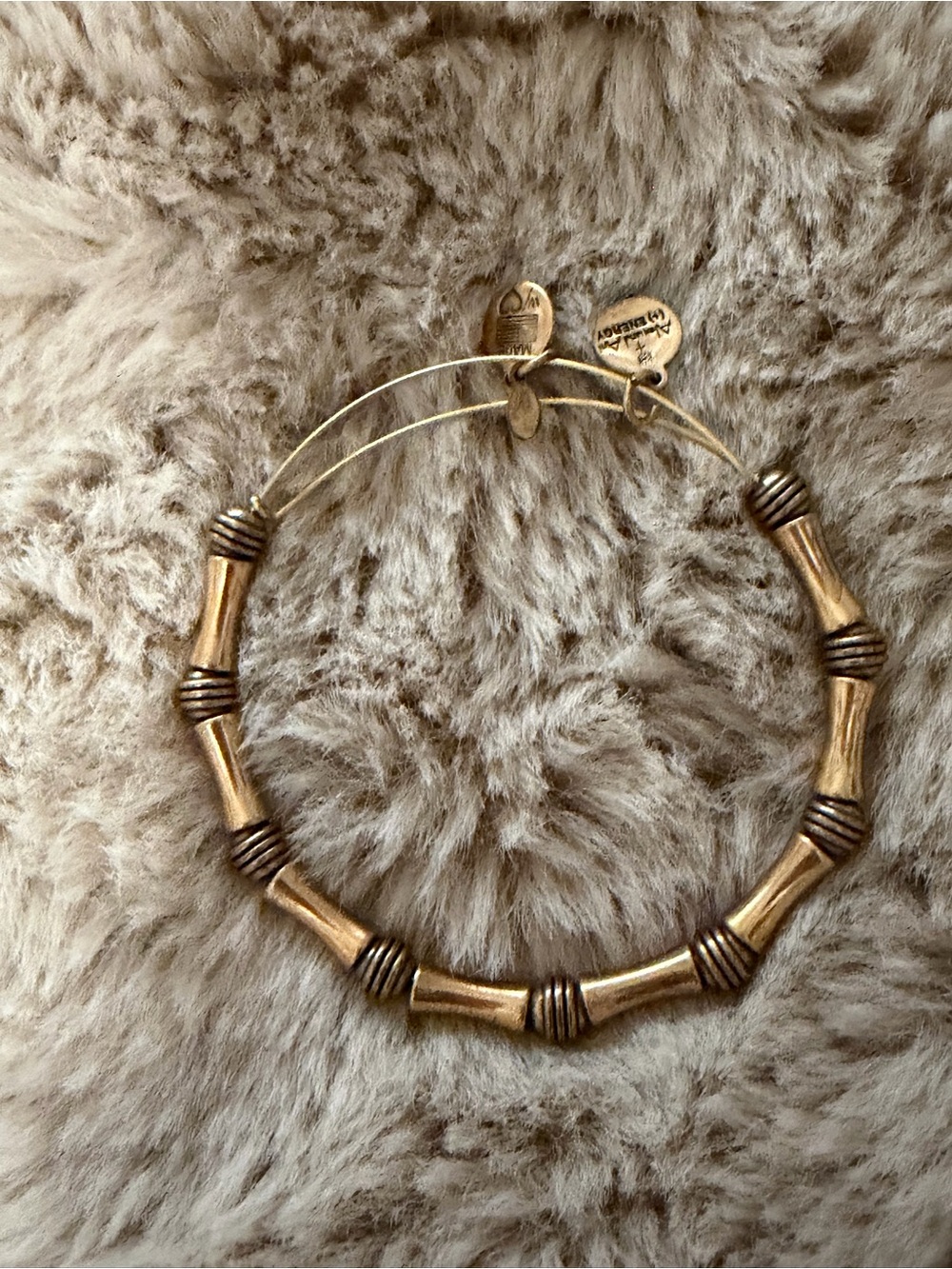 Alex and Ani Gold Bamboo-Style Expandable Bracelet